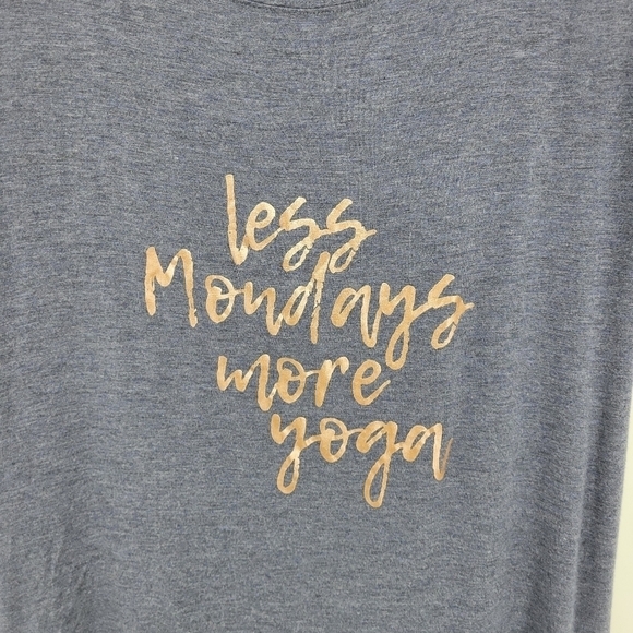 Women’s Gaiam Grey Shirt “ Less Mondays More Yoga ” Size S - Picture 5 of 11